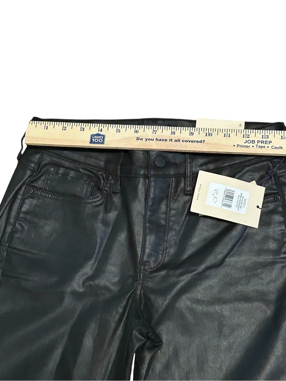 New NYDJ Marilyn Straight Black Coated Jeans Size 6 LiftxTuck - Picture 5 of 6